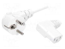 Cable | CEE 7/7 (E/F) plug angled,IEC C13 female 90° | 1.8m | PVC