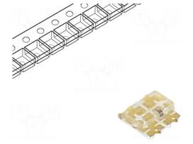 LED | SMD | 0606 | RGB | 1.6x1.6x0.7mm | 140° | 1.8÷2.4/3÷3.4/3÷3.4V