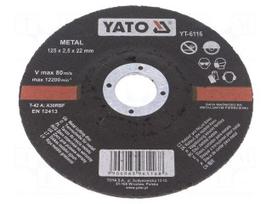 Cutting wheel | Ø: 125mm | Øhole: 22mm | Disc thick: 2.5mm | 12200rpm