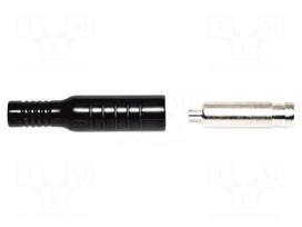 Plug | 4mm banana | 15A | 5kVDC | black | Plating: nickel plated
