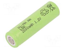 Re-battery: Ni-MH | AA | 1.2V | 2000mAh | Ø14.5x49mm | Features: low +