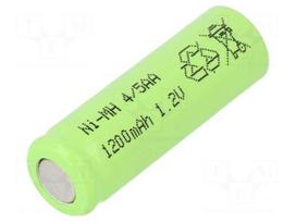 Re-battery: Ni-MH | 4/5AA | 1.2V | 1200mAh | Ø13.9x42.6mm