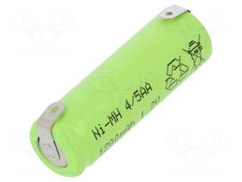 Re-battery: Ni-MH | 4/5AA | 1.2V | 1200mAh | soldering lugs