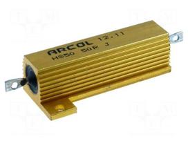 Resistor: wire-wound | with heatsink | screw | 50Ω | 50W | ±5%