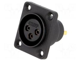 Socket | XLR | female | PIN: 3 | sealed | flange (4 holes),screw | 5A