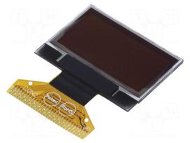 Display: OLED | graphical | 1" | 128x64 | Dim: 26.7x19.26x1.26mm | white