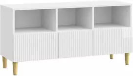 TV staliukas Televizoriaus spintelė Itin blizgi balta 102 x 34,5 x 50 cm