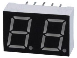 Display: LED | 7-segment | 10mm | 0.39" | No.char: 2 | red | 40mcd | anode