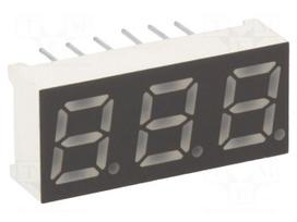 Display: LED | 7-segment | 7mm | 0.28" | No.char: 3 | red | 35÷70mcd | anode