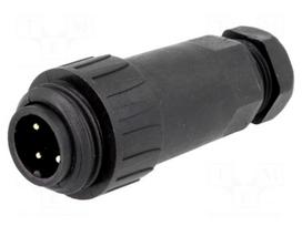 Plug | male | WA22 | PIN: 4 | 3+PE | IP67 | 7÷8.5mm | 16A | screw terminal