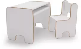 Stalas ir kėdė baltos spalvos