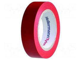 Tape: electrical insulating | W: 15mm | L: 10m | Thk: 0.15mm | red | 220%
