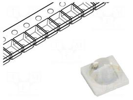 Power LED | UV | 130° | 350mA | λd: 390-410nm | Pmax: 3W | 3.45x3.44x1.9mm