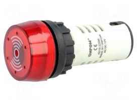 Signaller: sound | 80dB | Illumin: none | IP40 | Ø22mm | max.6mm | plastic