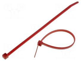 Cable tie | L: 150mm | W: 3.5mm | polyamide | 135N | red | Ømax: 35mm