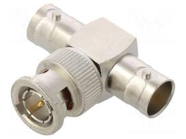 T adapter | BNC plug,BNC socket x2 | Insulation: teflon | 75Ω | 4GHz