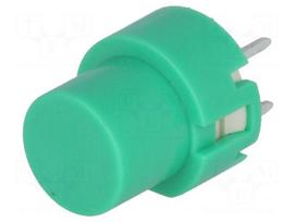 Switch: keypad | Pos: 2 | SPST-NO | 0.01A/35VDC | green | THT | 1.3N | round