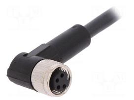 Connection lead | M8 | PIN: 4 | angled | 5m | plug | 60VAC | 4A | -25÷80°C