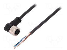 Connection lead | M12 | PIN: 4 | angled | 5m | plug | 250VAC | 4A | -25÷80°C