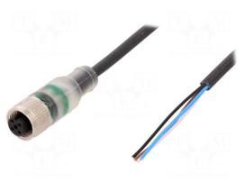 Connection lead | M12 | PIN: 4 | straight | 5m | plug | 4A | -25÷80°C | 24VDC