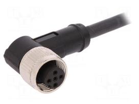 Connection lead | M12 | PIN: 5 | angled | 10m | plug | 60VAC | 4A | -25÷80°C