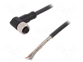 Connection lead | M12 | PIN: 5 | angled | 5m | plug | 60VAC | 4A | -25÷80°C