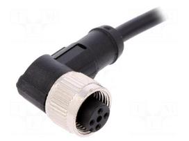 Connection lead | M12 | PIN: 4 | angled | 2m | plug | 250VAC | 4A | -25÷80°C