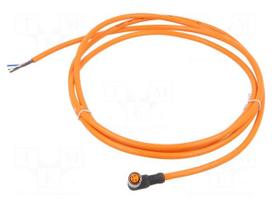 Connection lead | M8 | PIN: 4 | angled | 2m | plug | 60VAC | 4A | -25÷80°C