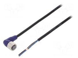 Connection lead | M12 | PIN: 3 | angled | 5m | plug | 0.8A | -10÷65°C | IP67