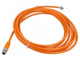 Connection lead | M12 | PIN: 5 | straight | 5m | plug | 60VAC | 4A | -25÷80°C