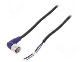 Connection lead | M12 | PIN: 4 | angled | 5m | plug | 0.8A | -10÷65°C | IP67
