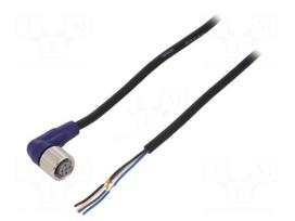 Connection lead | M12 | PIN: 4 | angled | 2m | plug | 0.8A | -10÷65°C | IP67
