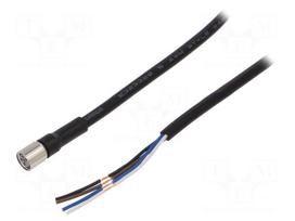 Connection lead | M8 | PIN: 4 | straight | 2m | socket | 250VAC | -25÷70°C