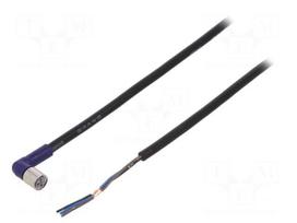 Connection lead | M8 | PIN: 3 | angled | 2m | plug | 0.5A | -10÷65°C | IP67