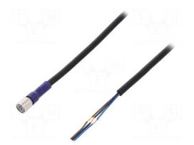 Connection lead | M8 | PIN: 3 | straight | 2m | plug | 0.5A | -10÷65°C | IP67
