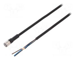 Connection lead | M8 | PIN: 3 | straight | Len: 5m | plug | 1A | -10÷80°C