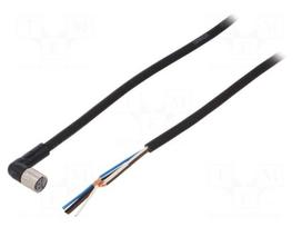 Connection lead | M8 | PIN: 4 | angled | Len: 5m | plug | 1A | -10÷80°C | IP67