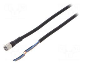 Connection lead | M8 | PIN: 3 | straight | Len: 2m | plug | 1A | -10÷80°C