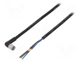 Connection lead | M8 | PIN: 3 | angled | Len: 5m | plug | 1A | -10÷80°C | IP67