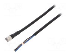 Connection lead | M8 | PIN: 3 | straight | Len: 5m | plug | 1A | -10÷80°C