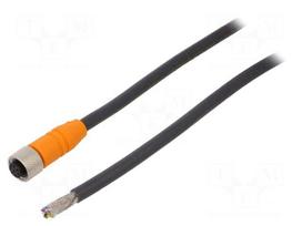 Connection lead | M12 | PIN: 8 | straight | 5m | plug | 4A | -25÷80°C | IP67