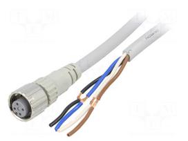 Connection lead | M12 | PIN: 4 | straight | 2m | plug | 250VAC | 4A | IP67