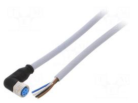 Connection lead | M8 | PIN: 4 | angled | 5m | plug | 60VAC | 4A | -30÷80°C