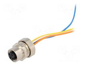 Socket | M12 | PIN: 4 | female | D code-Ethernet | cables | 0.5m