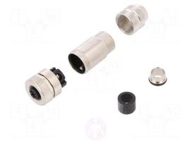 Plug | M12 | PIN: 4 | female | D code-Ethernet | for cable | straight
