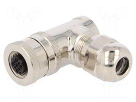Plug | M12 | PIN: 4 | female | D code-Ethernet | for cable | IP67 | 250V | 4A