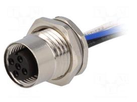 Socket | M12 | PIN: 4 | female | D code-Ethernet | cables | IP67 | straight