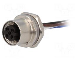 Socket | M12 | PIN: 4 | female | D code-Ethernet | cables | IP67 | straight
