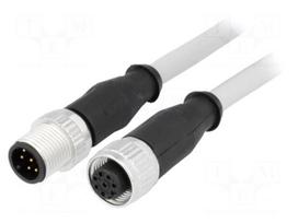 Cable: for sensors/automation | PIN: 8 | M12-M12 | 10m | plug | plug