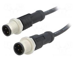 Cable: for sensors/automation | PIN: 4 | M12-M12 | 1m | plug | plug | 250V